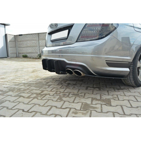 Maxton Design-MERCEDES C W204 AMG-LINE (Facelift) DIFFUSEUR ARRIERE & LAME DU PARE CHOCS ARRIERE 