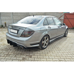 Maxton Design-MERCEDES C W204 AMG-LINE (Facelift) DIFFUSEUR ARRIERE & LAME DU PARE CHOCS ARRIERE 