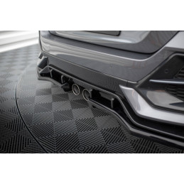 Maxton Design-Central Arriere Splitter (avec une barre verticale) Honda Civic Sport Mk 10 Facelift 