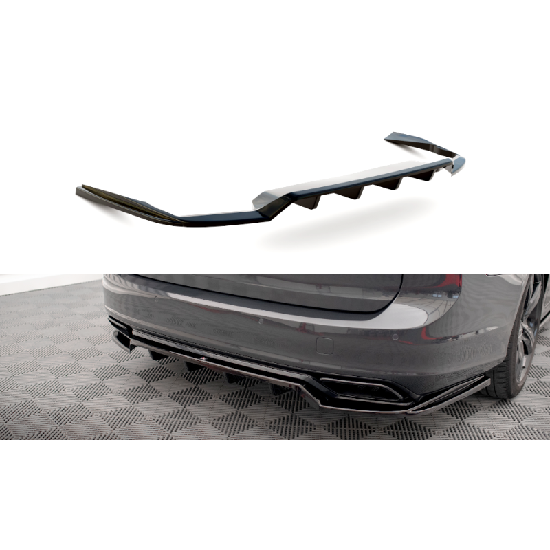 Maxton Design-Central Arriere Splitter (avec une barre verticale) Volvo V90 R-Design Mk2 