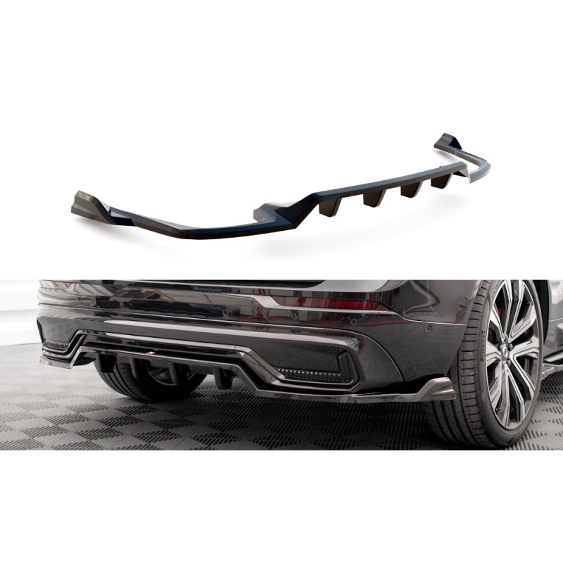Maxton Design-Central Arriere Splitter (avec une barre verticale) Volvo XC60 R-Design Mk2 Facelift 