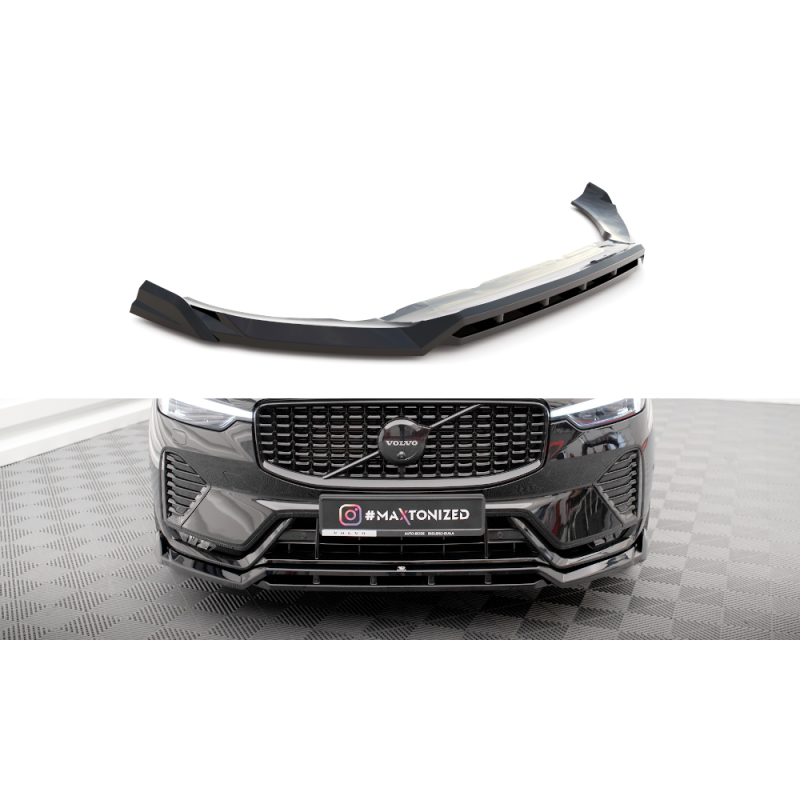 Maxton Design-Lame Du Pare-Chocs Avant Volvo XC60 R-Design Mk2 Facelift 