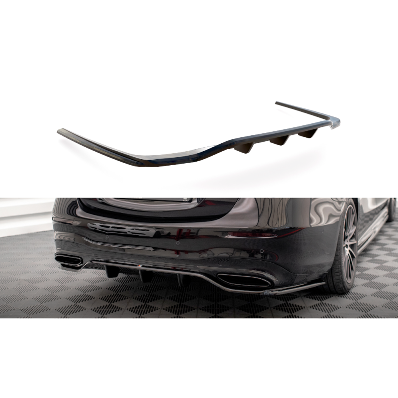 Maxton Design-Central Arriere Splitter (avec une barre verticale) Mercedes-Benz S AMG-Line W223 