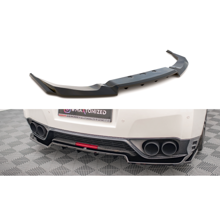 Maxton Design-Central Arriere Splitter (avec une barre verticale) Nissan GTR R35 Facelift 