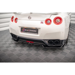Maxton Design-Central Arriere Splitter (avec une barre verticale) Nissan GTR R35 Facelift 