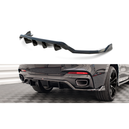 Maxton Design-Central Arriere Splitter (avec une barre verticale) BMW X6 M-Pack F16 