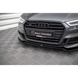 Maxton Design-Lame Du Pare-Chocs Avant V.2 Audi S3 / A3 S-Line Sportback 8V Facelift 