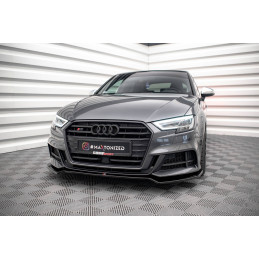 Maxton Design-Lame Du Pare-Chocs Avant V.2 Audi S3 / A3 S-Line Sportback 8V Facelift 