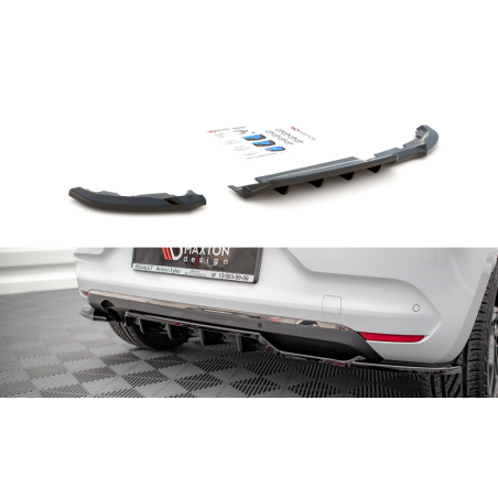 Maxton Design-Central Arriere Splitter (avec une barre verticale) Renault Clio Mk5 