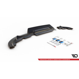 Maxton Design-Central Arriere Splitter (avec une barre verticale) Renault Clio Mk5 