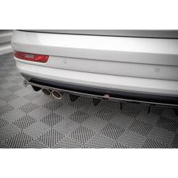 Maxton Design-Central Arriere Splitter (avec une barre verticale) Audi Q3 8U Facelift 