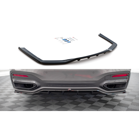 Maxton Design-Central Arriere Splitter (avec une barre verticale) BMW 7 M-Pack G11 Facelift 