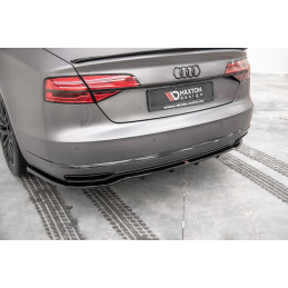Maxton Design-Central Arriere Splitter (avec une barre verticale) Audi A8 D4 Facelift 