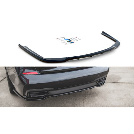 Maxton Design-Central Arriere Splitter (avec une barre verticale) BMW 7 M-Pack G11 
