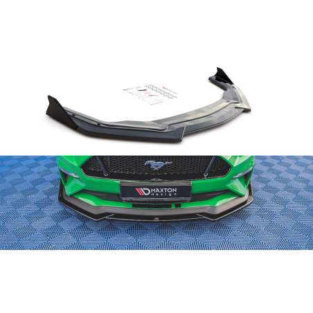 Maxton Design-Lame Du Pare-Chocs Avant V.1 + Ailerons Ford Mustang GT 