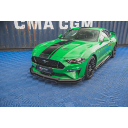 Maxton Design-Lame Du Pare-Chocs Avant V.1 + Ailerons Ford Mustang GT 
