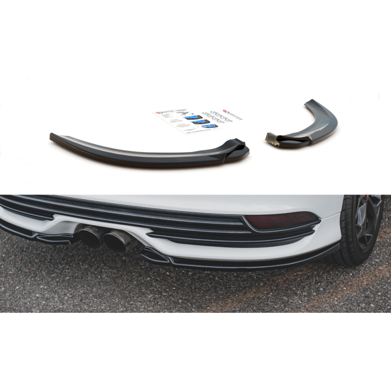 Maxton Design-Lames De Pare-Chocs Arrière Latérales V.2 Ford Focus ST Mk3 Facelift 