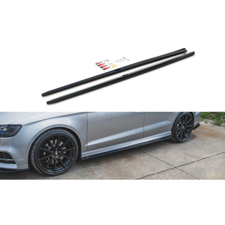 Maxton Design-Rajouts Des Bas De Caisse V.2 Audi S3 / A3 S-Line Sedan 8V Facelift 