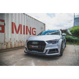 Maxton Design-Lame Du Pare-Chocs Avant V.3 Audi S3 / A3 S-Line 8V FL Sedan 