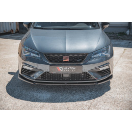Maxton Design-Lame Du Pare-Chocs Avant V.6 Seat Leon Cupra / FR Mk3 FL 