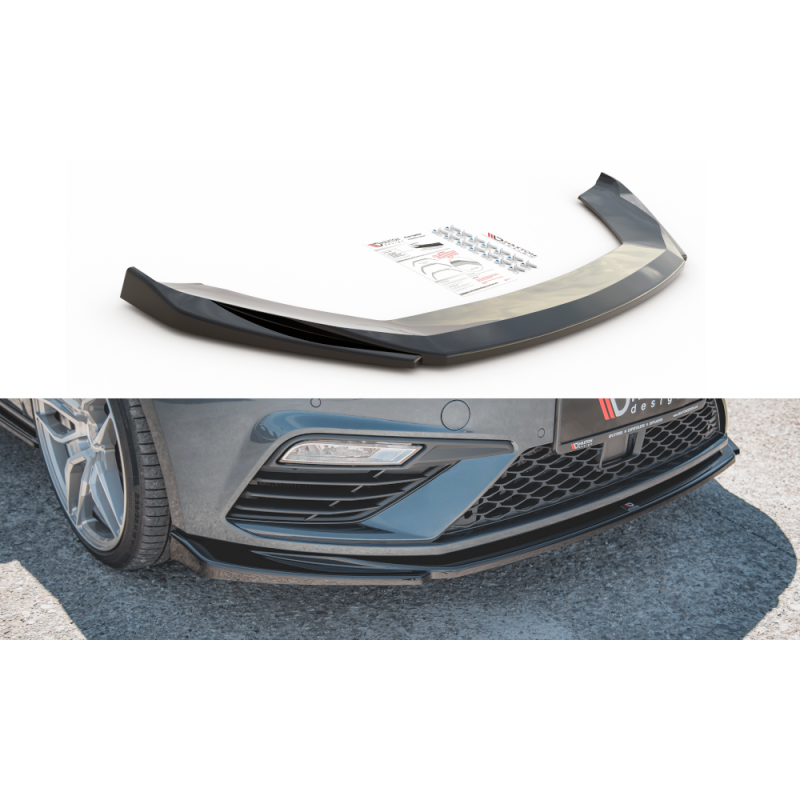 Maxton Design-Lame Du Pare-Chocs Avant V.5 Seat Leon Cupra / FR Mk3 FL Maxton Design-Lame Du Pare-Chocs Avant V.5 Seat Leon Cupra / FR Mk3 FL
