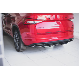 Maxton Design-Central Arriere Splitter (avec une barre verticale) Skoda Kodiaq RS 
