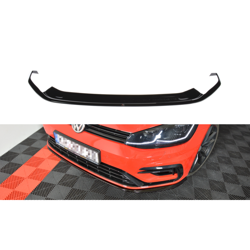 Maxton Design-Lame Du Pare-Chocs Avant V.7 VW Golf 7 R / R-Line Facelift 