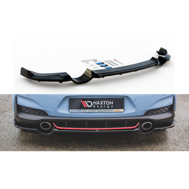 Maxton Design-Central Arriere Splitter (avec une barre verticale) Hyundai I30 N Mk3 Hatchback 