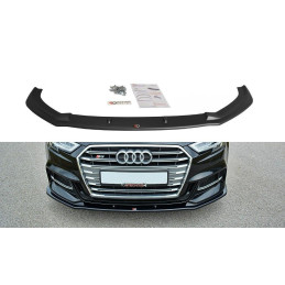 Maxton Design-Lame Du Pare-Chocs Avant V.1 Audi S3 / A3 S-Line 8V FL Sedan 