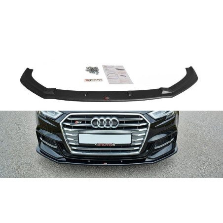 Maxton Design-Lame Du Pare-Chocs Avant V.1 Audi S3 / A3 S-Line 8V FL Sedan 