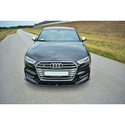 Maxton Design-Lame Du Pare-Chocs Avant V.1 Audi S3 / A3 S-Line 8V FL Sedan 
