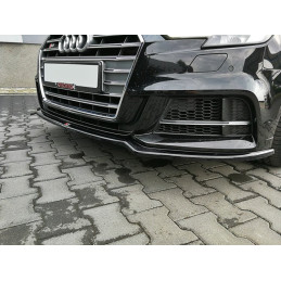 Maxton Design-Lame Du Pare-Chocs Avant V.2 Audi S3 / A3 S-Line 8V FL Sedan 