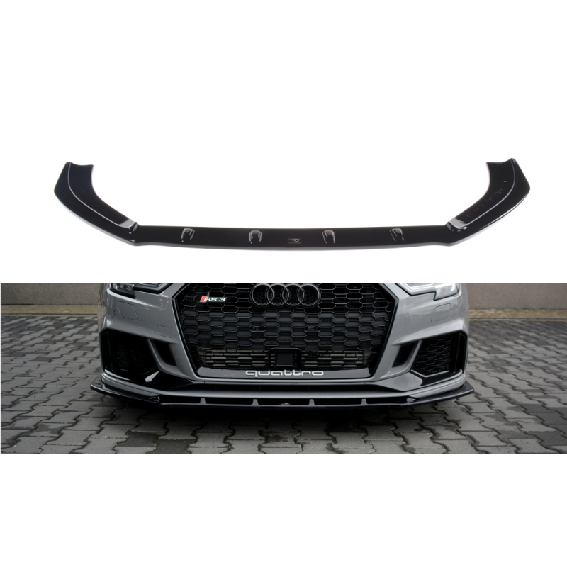 Maxton Design-Lame Du Pare-Chocs Avant / Splitter V.1 Audi RS3 8V FL Sedan 