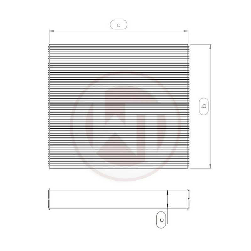 Core de radiateur eau 524x468x68 Core de radiateur eau 524x468x68