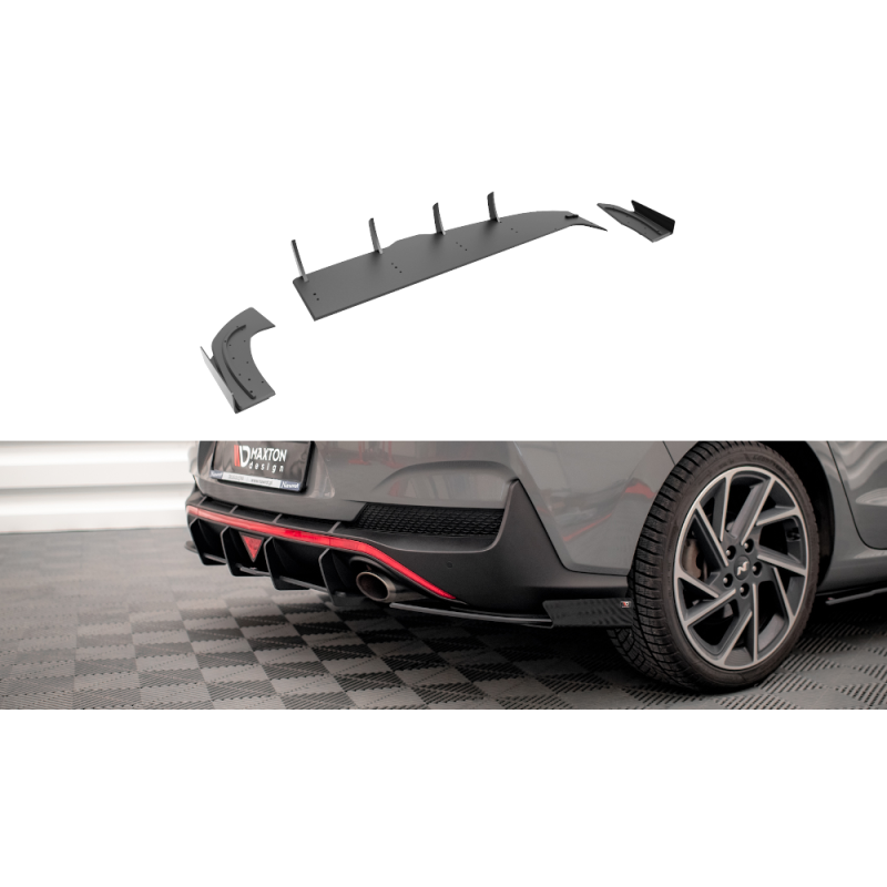 Maxton Design-Street Pro Lame Du Pare Chocs Arriere + Flaps Hyundai I30 Fastback N-Line Mk3 Facelift Maxton Design-Street Pro Lame Du Pare Chocs Arriere + Flaps Hyundai I30 Fastback N-Line Mk3 Facelift
