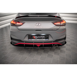 Maxton Design-Street Pro Lame Du Pare Chocs Arriere + Flaps Hyundai I30 Fastback N-Line Mk3 Facelift 