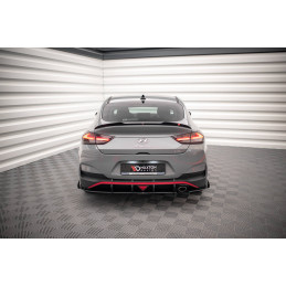Maxton Design-Street Pro Lame Du Pare Chocs Arriere + Flaps Hyundai I30 Fastback N-Line Mk3 Facelift 