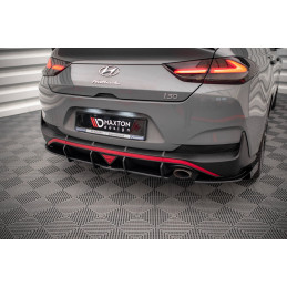 Maxton Design-Street Pro Lame Du Pare Chocs Arriere + Flaps Hyundai I30 Fastback N-Line Mk3 Facelift 
