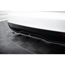 Maxton Design-Central Arriere Splitter (avec une barre verticale) V.2 Tesla Model S Plaid Mk1 Facelift 