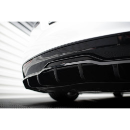 Maxton Design-Central Arriere Splitter (avec une barre verticale) V.2 Tesla Model S Plaid Mk1 Facelift 