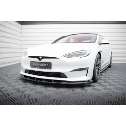 Maxton Design-Lame Du Pare-Chocs Avant V.3 Tesla Model S Plaid Mk1 Facelift 