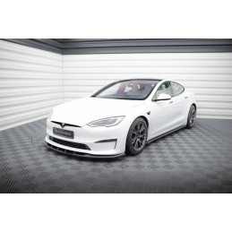 Maxton Design-Lame Du Pare-Chocs Avant V.3 Tesla Model S Plaid Mk1 Facelift 
