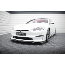 Maxton Design-Lame Du Pare-Chocs Avant V.2 Tesla Model S Plaid Mk1 Facelift 