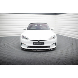 Maxton Design-Lame Du Pare-Chocs Avant V.1 Tesla Model S Plaid Mk1 Facelift 