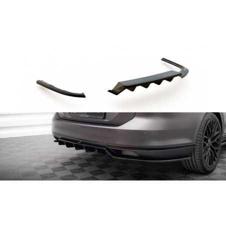 Maxton Design-Central Arriere Splitter (avec une barre verticale) Volkswagen Passat R-Line B8 
