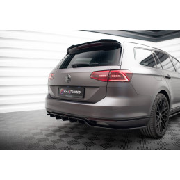 Maxton Design-Central Arriere Splitter (avec une barre verticale) Volkswagen Passat R-Line B8 