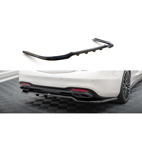 Maxton Design-Central Arriere Splitter (avec une barre verticale) Mercedes-Benz S AMG-Line W222 Facelift 