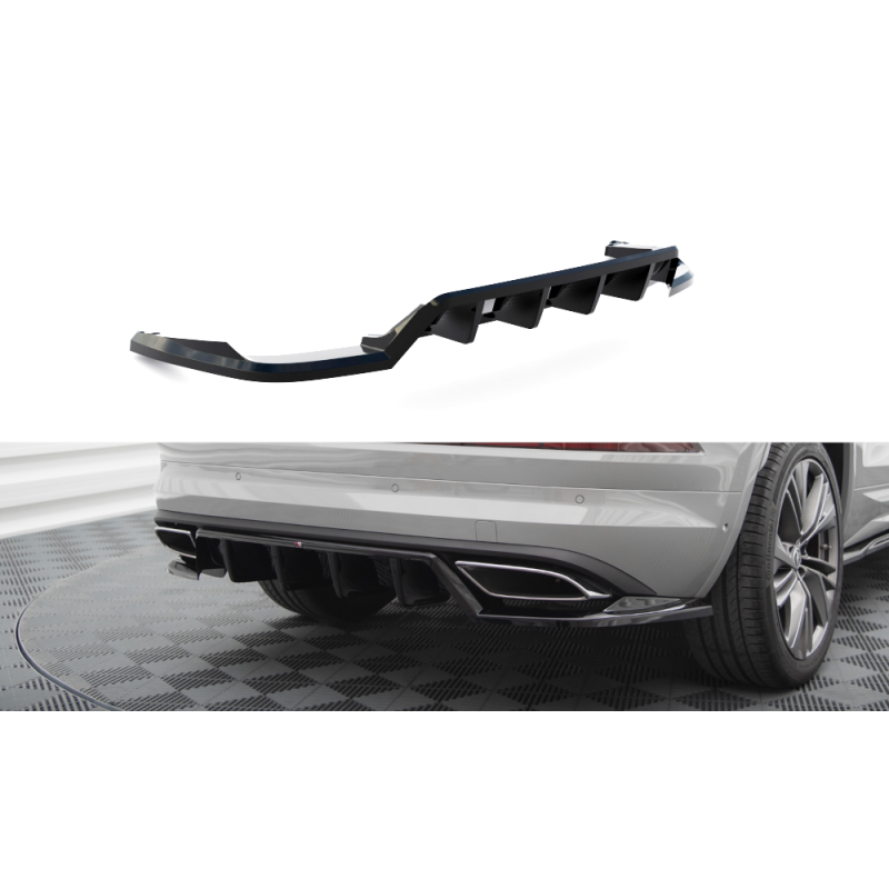 Maxton Design-Central Arriere Splitter (avec une barre verticale) Skoda Kodiaq RS Mk1 Facelift 