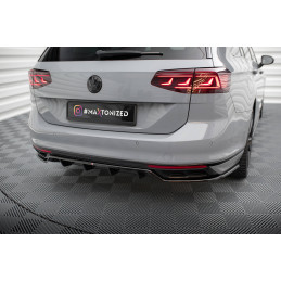 Maxton Design-Central Arriere Splitter (avec une barre verticale) Volkswagen Passat R-Line B8 Facelift 