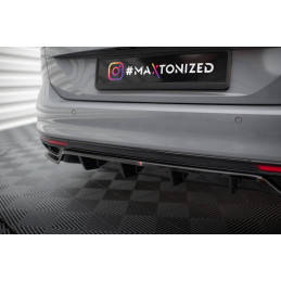 Maxton Design-Central Arriere Splitter (avec une barre verticale) Volkswagen Passat R-Line B8 Facelift 